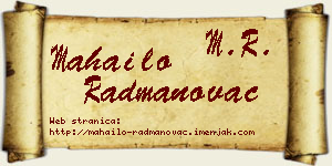 Mahailo Radmanovac vizit kartica